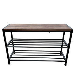 Стелаж поличка для взуття металева (2 полички) 49.5х30х79.5 см