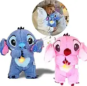 Дитяча інтерактивна м'яка іграшка Стіч нічник дихаюча, нічник музичний для сну з підсвічуванням