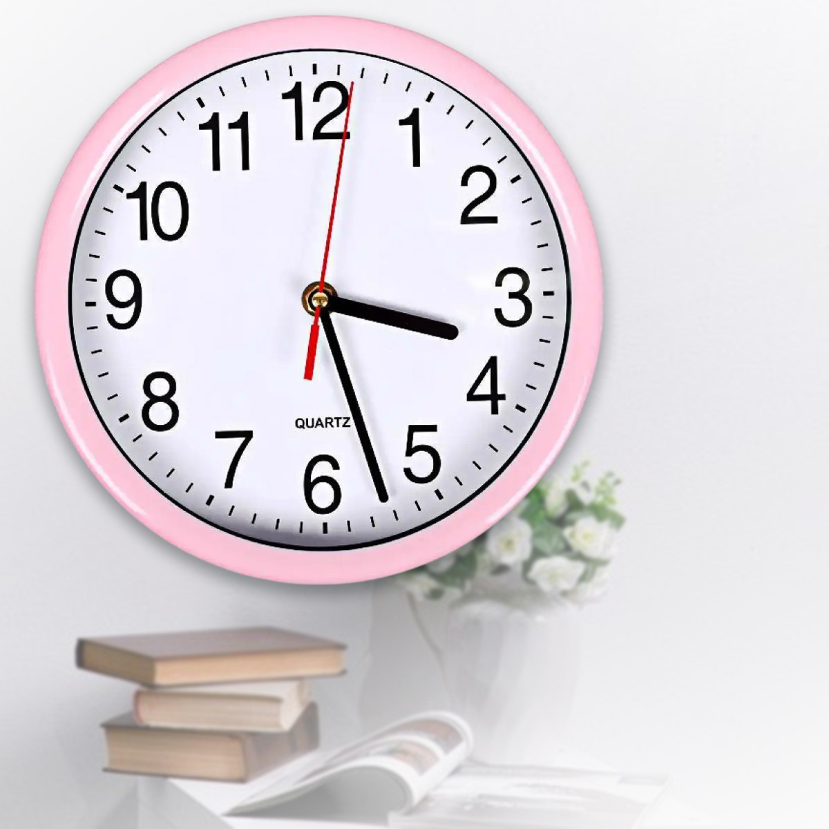 Класичні настінні круглі годинники 22 см на батарейці Кольорові 8881 Годинник для дому, фото 1