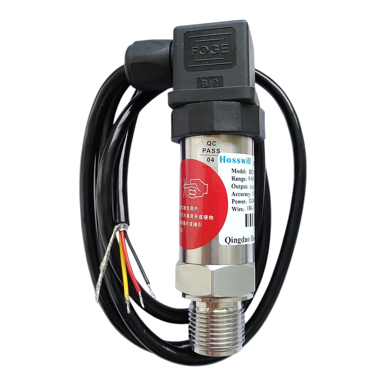 Перетворювач тиску Hosswill 0-10 В, 0~1МПа (0~10 бар), різьба М20х1.5, фото 1