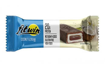 Протеїновий батончик без цукру "Кокос і крем", FitWin, 60 г
