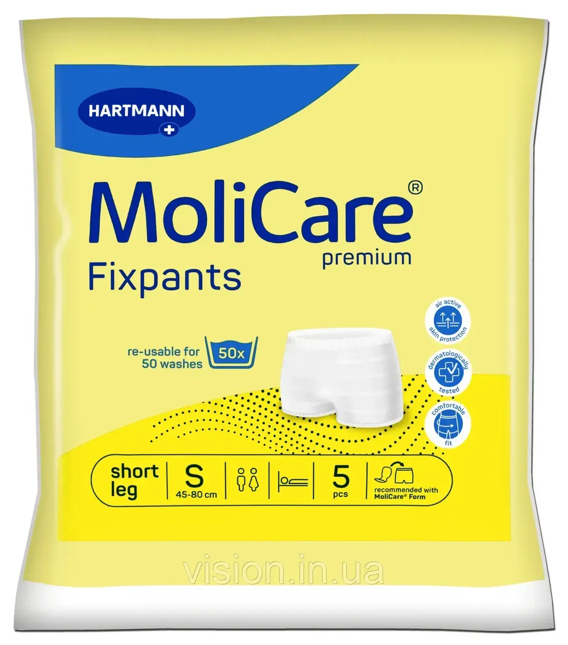 Еластичні сітчасті штанці для фіксації прокладок короткі MoliCare Fixpants S 5 шт. 45-80 см, фото 1