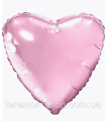 Фольгована куля серце рожеве металік повітряна без малюнка 45 см 18" Flexmetal Іспанія