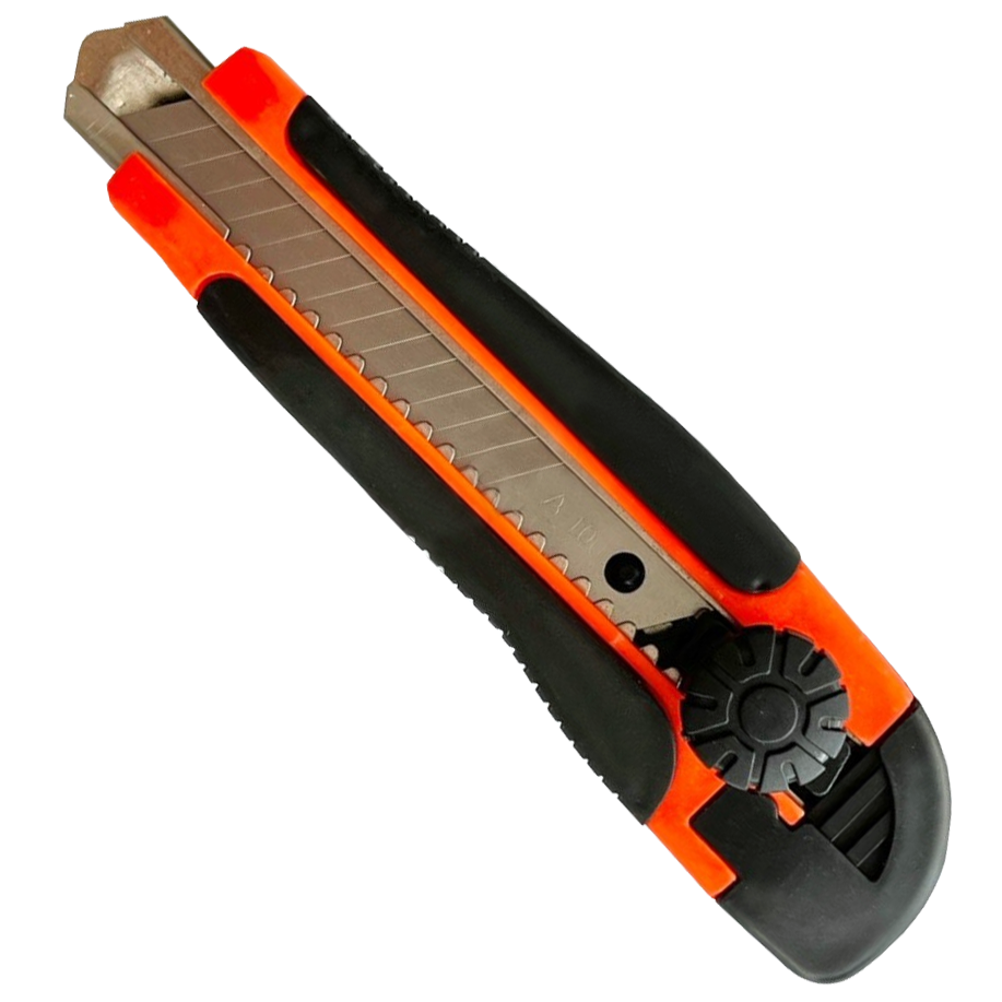 Ніж прогумований з гвинтовим фіксатором, 18мм