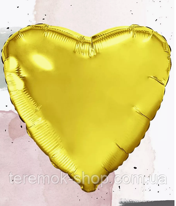 Фольгована куля серце золото металік, повітряна надувна кулька без малюнка 45 см 18" Flexmetal Іспанія