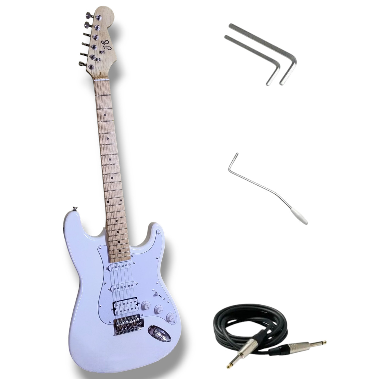 Електрогітара J8 ST42R / WH + ключі + кабель, фото 1