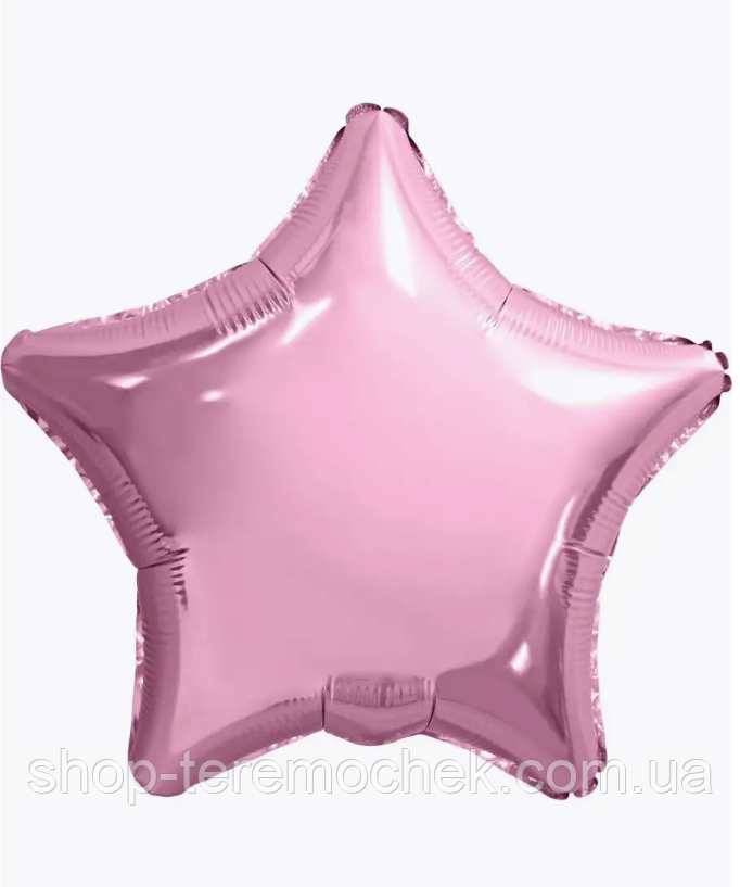 Куля зірка фольгований рожевий металік, повітряна куля 45 см 18" Flexmetal Іспанія, фото 1