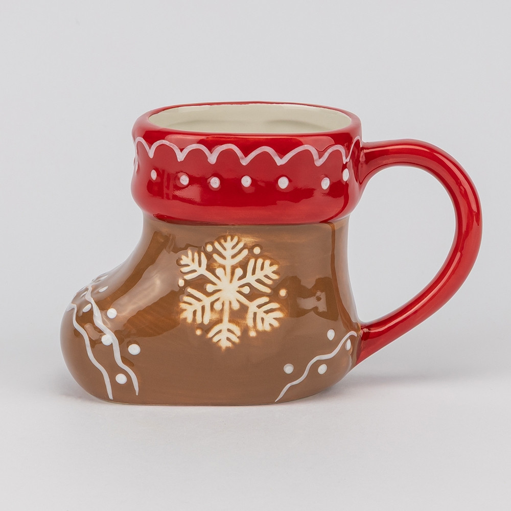 Кухоль керамічний Різдвяний чобіт 400 мл 16х11 см 16036-012