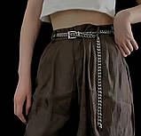 Металевий жіночий пояс ланцюг silver, фото 3