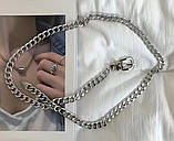Металевий жіночий пояс ланцюг silver, фото 4