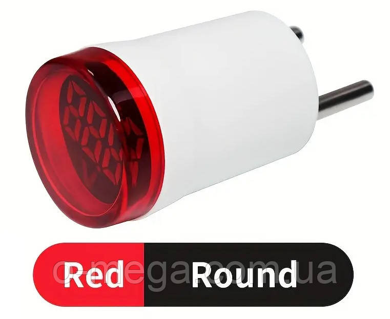 Вольтметр у розетку AD22-RDSM АC 60-500В, круглий, червоний, фото 1