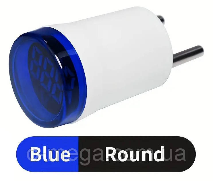 Вольтметр у розетку AD22-RDSM АC 60-500В, круглий, синій, фото 1