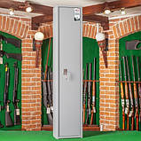 Сейф для зброї 140х28х20 см. на 2 рушниці до 138 см., сірий, фото 3