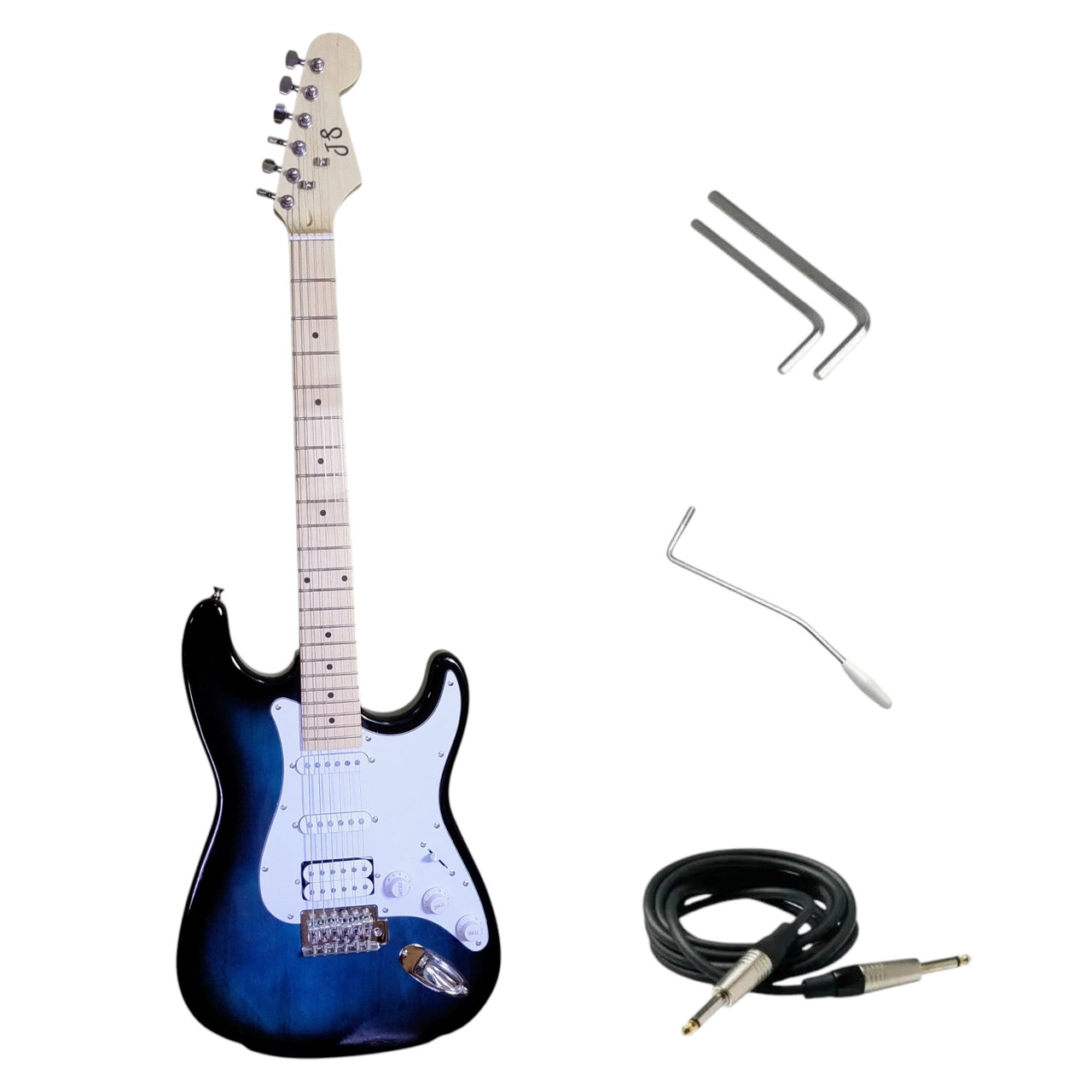 Електрогітара J8 ST42R / BLUE+ ключі + кабель, фото 1