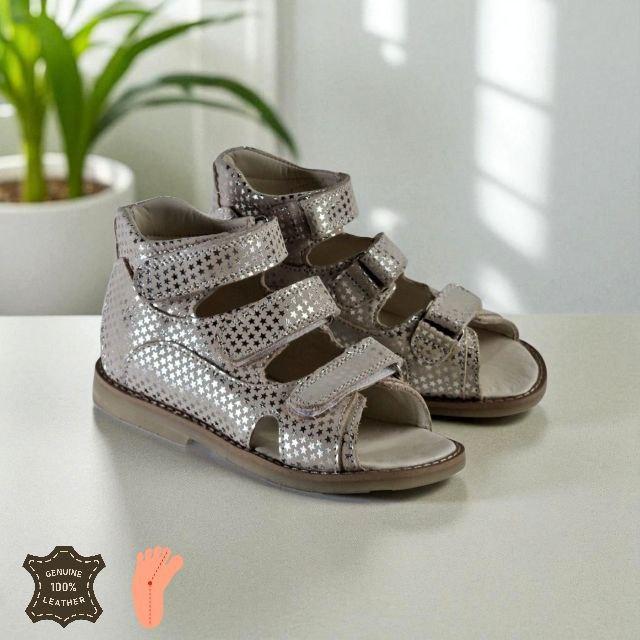 Дитячі ортопедичні шкіряні антиварусні сандалії без супінатора 28 розмір, фото 1