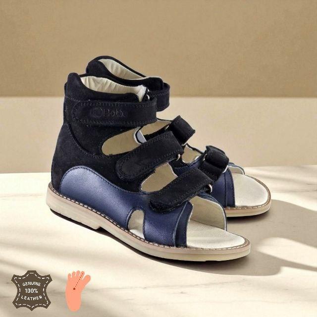 Дитячі ортопедичні шкіряні антиварусні сандалії без супінатора на хлопчика 33 розмір, фото 1