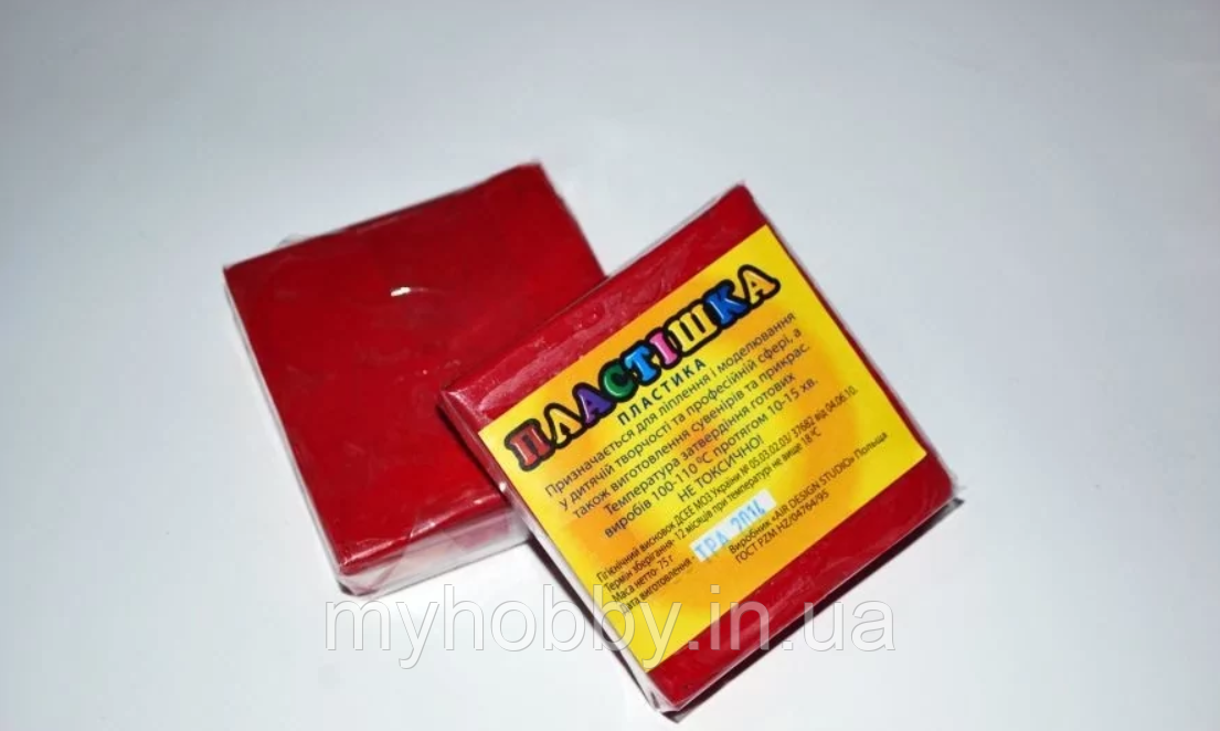 Полімерна глина Пластішка, №0110 бордовий, 75 г, фото 1