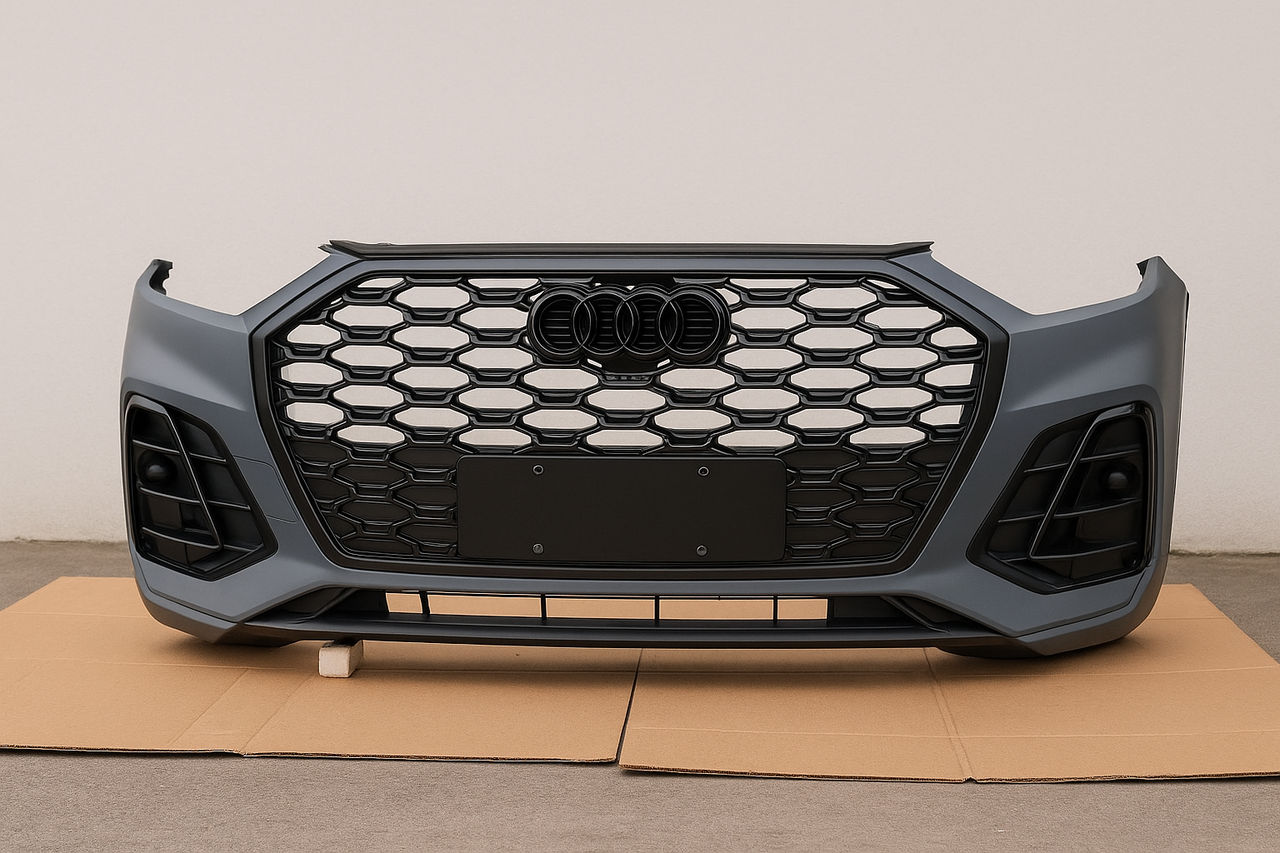 Передній Бампер в Зборі для Audi Q5 80A 2020-2024 S-Line Black +Захист, фото 1