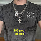 Гарний срібний чорнений комплект хрест з Архангелом Михайлом та ланцюжком рамзес 925 проба, фото 8