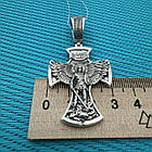 Гарний срібний чорнений комплект хрест з Архангелом Михайлом та ланцюжком рамзес 925 проба, фото 6
