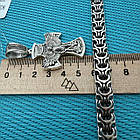 Гарний срібний чорнений комплект хрест з Архангелом Михайлом та ланцюжком рамзес 925 проба, фото 7