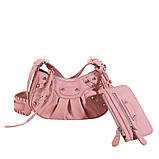 Жіноча сумка 6626 багет крос-боді рожева, фото 10