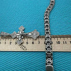 Православний хрест із розп'яттям та ланцюжком рамзес 925 проби чорнений срібний комплект, фото 6