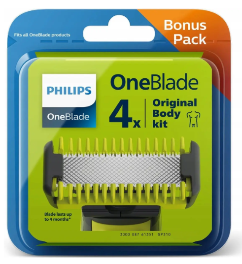 Змінні леза Philips OneBlade Face + Body kit 4 шт, фото 1
