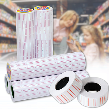 Цінник для етикет-пістолета 2х1,1 см Білий Упаковка 10 бобін по 500 шт.