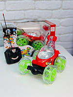 Іграшкова машина перевертиш на пульті управління з Підсвіткою та Музикою Машинка перекрут на радіокеруванні для хлопчика Червоний