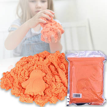 Кінетичний пісок 500 г або живий пісок 2-04 Помаранчевий