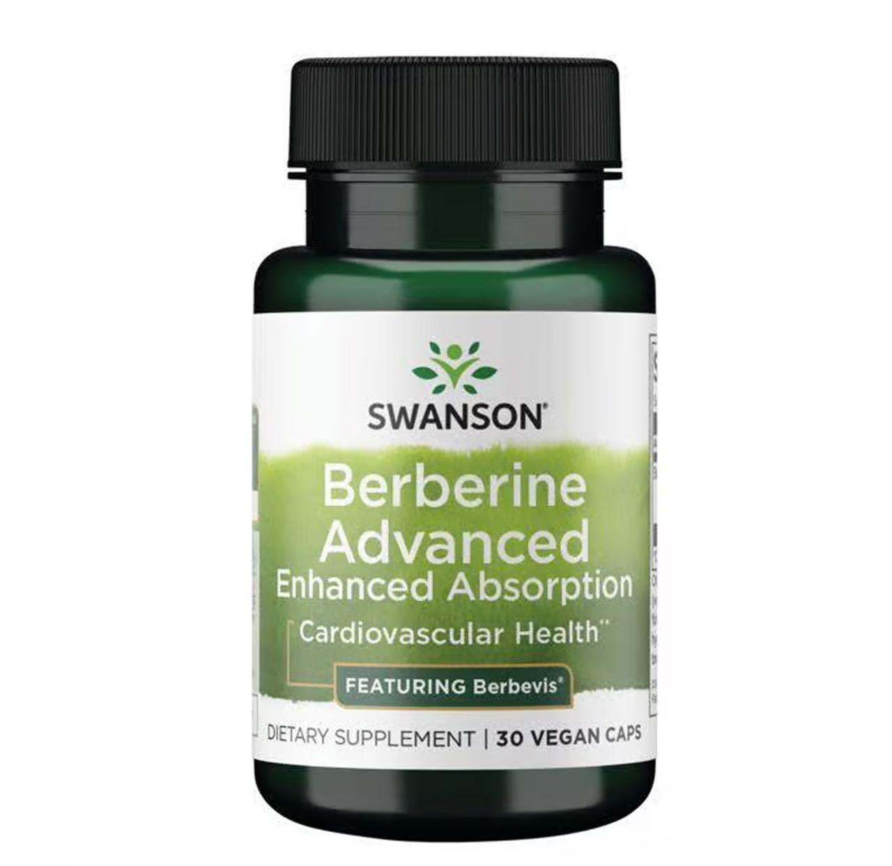 Берберін покращена абсорбція Swanson Berberine Advanced, 30 веганських капсул (550 мг на 1 капсулі), фото 1
