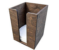 Барний органайзер для серветок квадратний 14х14х20 см, колір коричневий