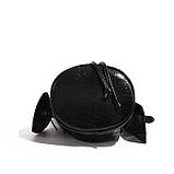 Жіноча сумка-мішок 10612 крос-боді з дзеркалом чорна, фото 4