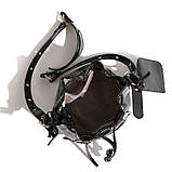 Жіноча сумка-мішок 10612 крос-боді з дзеркалом чорна, фото 5
