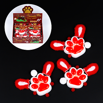 Іграшка антистрес Лапка з вушками, 7 см 16 шт упаковка