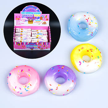 Іграшка антистрес Пончик із присипкою, 6 см 16 шт упаковка