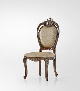 Стул престижний класичний коричневий із золотою патиною Мадрид