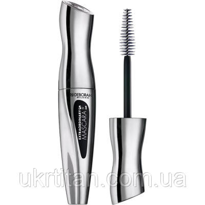 Оригінал! Туш для вій Deborah Extraordinary Mascara 5 in 1 Black (8009518207989) — найвища якість!, фото 1