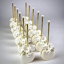 Паперові трубочки для кейк-попсів 200 мм (25 шт.) золото