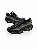 Чорні шкіряні чоловічі кросівки Nike Air Max 95 Essential Демісезонні Найк Аір Макс 95, фото 5