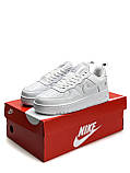 Білі жіночі шкіряні кросівки Nike Air Force 1 07’ LV8 Utility All White Демісезонні кросівки Найк Аір Форс 1, фото 4