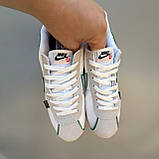 Білі шкіряні жіночі кросівки кроссовки Nike Cortez White Демісезонні кеди Найк Кортез, фото 5