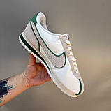 Білі шкіряні жіночі кросівки кроссовки Nike Cortez White Демісезонні кеди Найк Кортез, фото 2