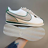 Білі шкіряні жіночі кросівки кроссовки Nike Cortez White Демісезонні кеди Найк Кортез, фото 6