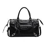 Жіноча сумка 7363 з двома ручками крос-боді чорна, фото 10