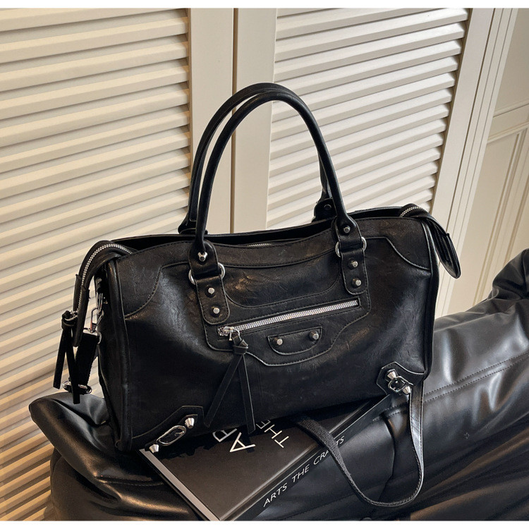 Жіноча сумка 7363 з двома ручками крос-боді чорна, фото 1