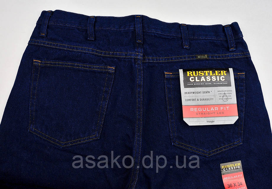 Джинсы мужские Rustler(Wrangler)/Темно-синие/ Прямые100% хлопок,14 унций  Доставлено из США