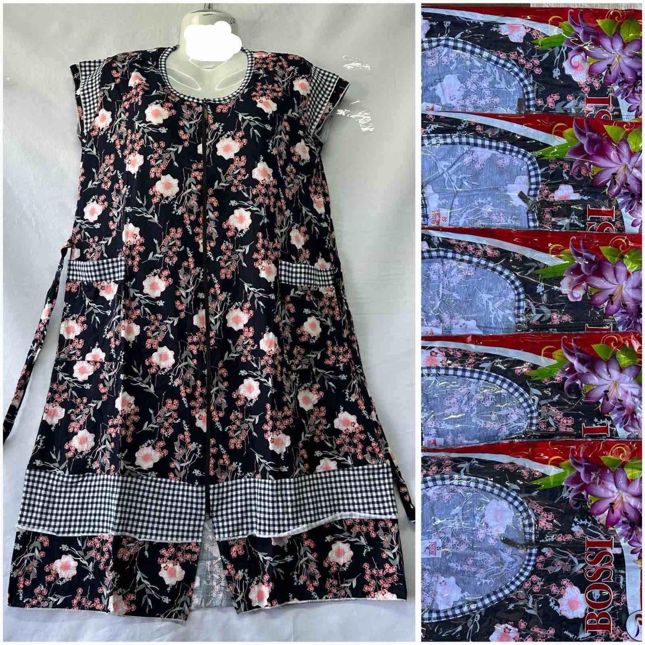 Халат жіночий тонкий батал на змійці 60-68 Узбекист, фото 1