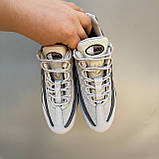 Білі шкіряніі чоловічі кросівки  Nike Air Max 95 Демісезонні Найк Аїр Макс 95, фото 4